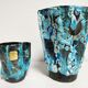 Pair of vintage Cyclops vases, Ice Cream Parlour enamels, 60s / 70s