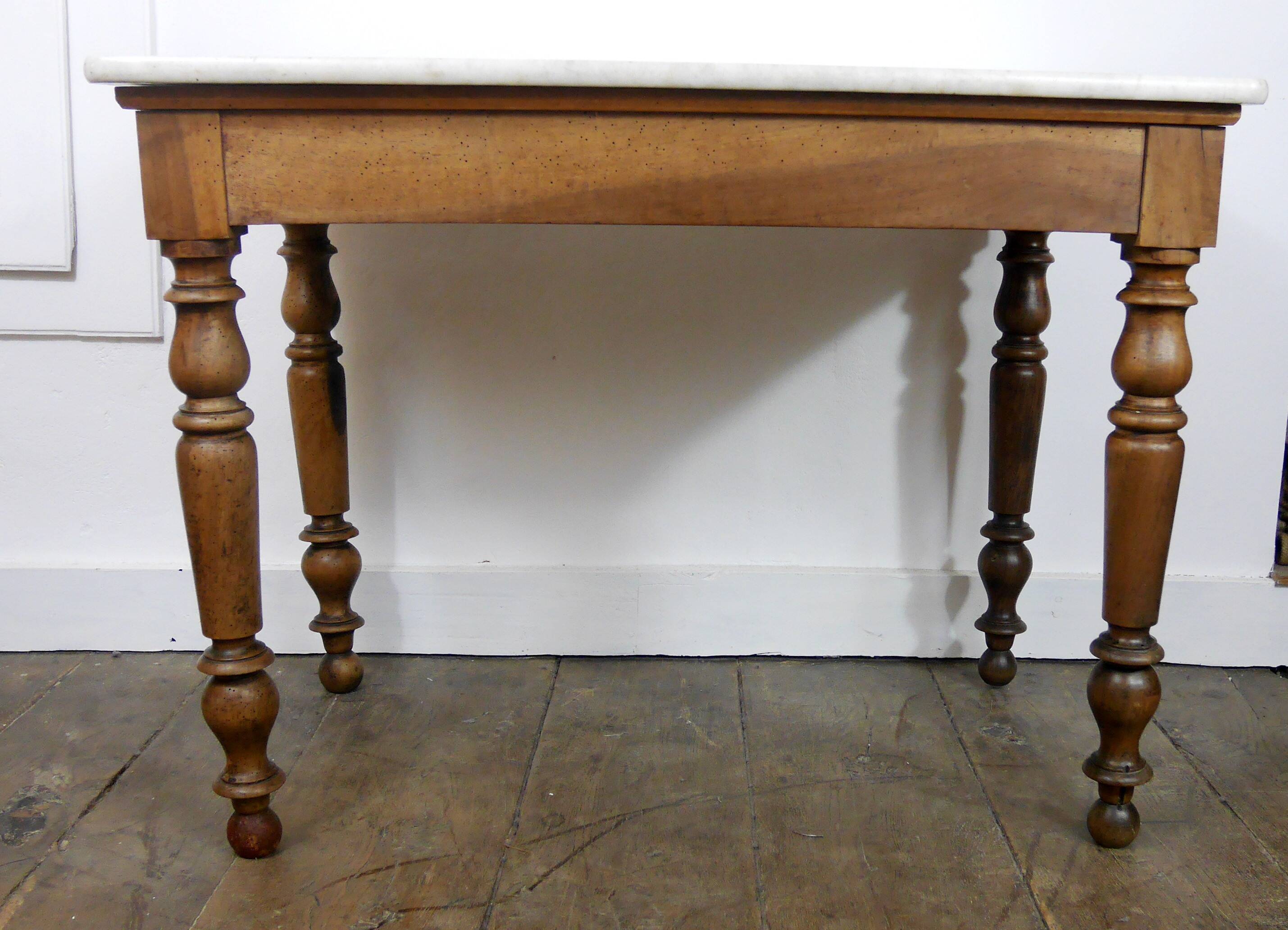 old marble and wood office bistro table 1850