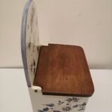 Vintage ceramic and wood salt box