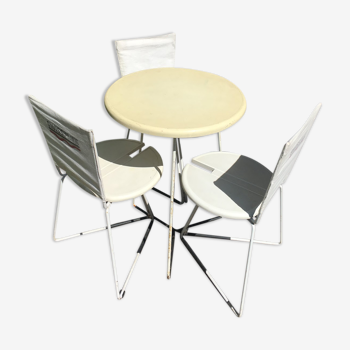 Table d'extérieur et chaises design années 60