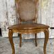Antique chair louis xv style cherry wood + vintage caned seat