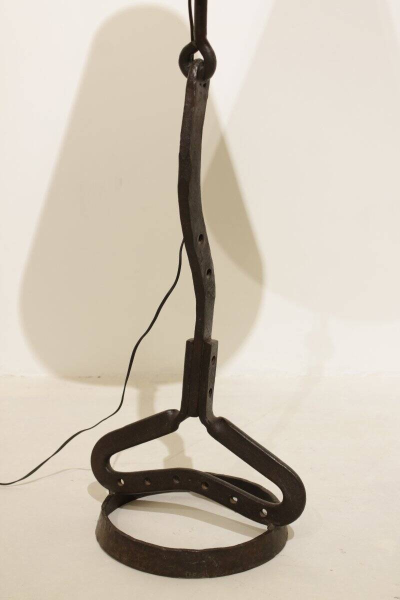 Wrought iron floor lamp attributed to Léopold Gest.