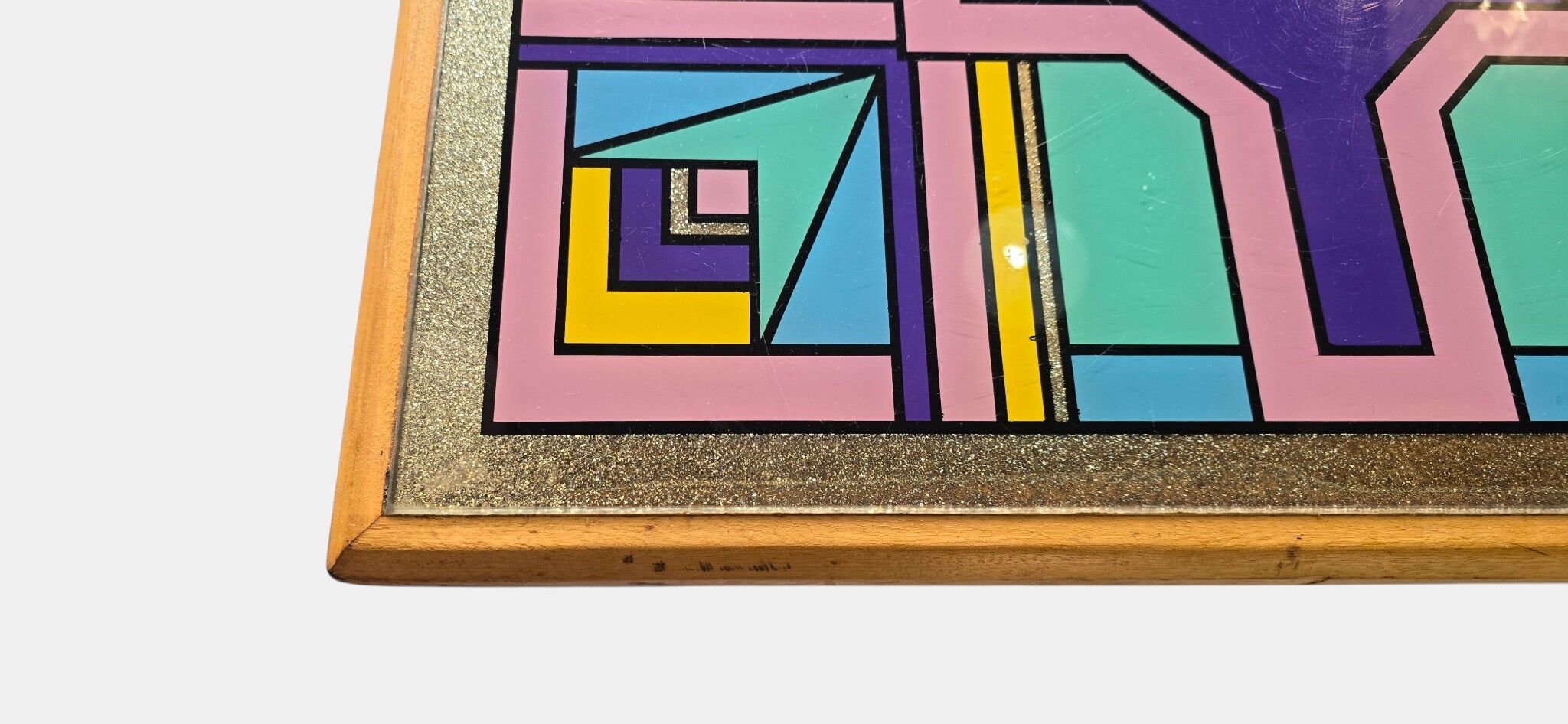 Bistro table with a hand-painted top by Bing, Cannes, 1990s.