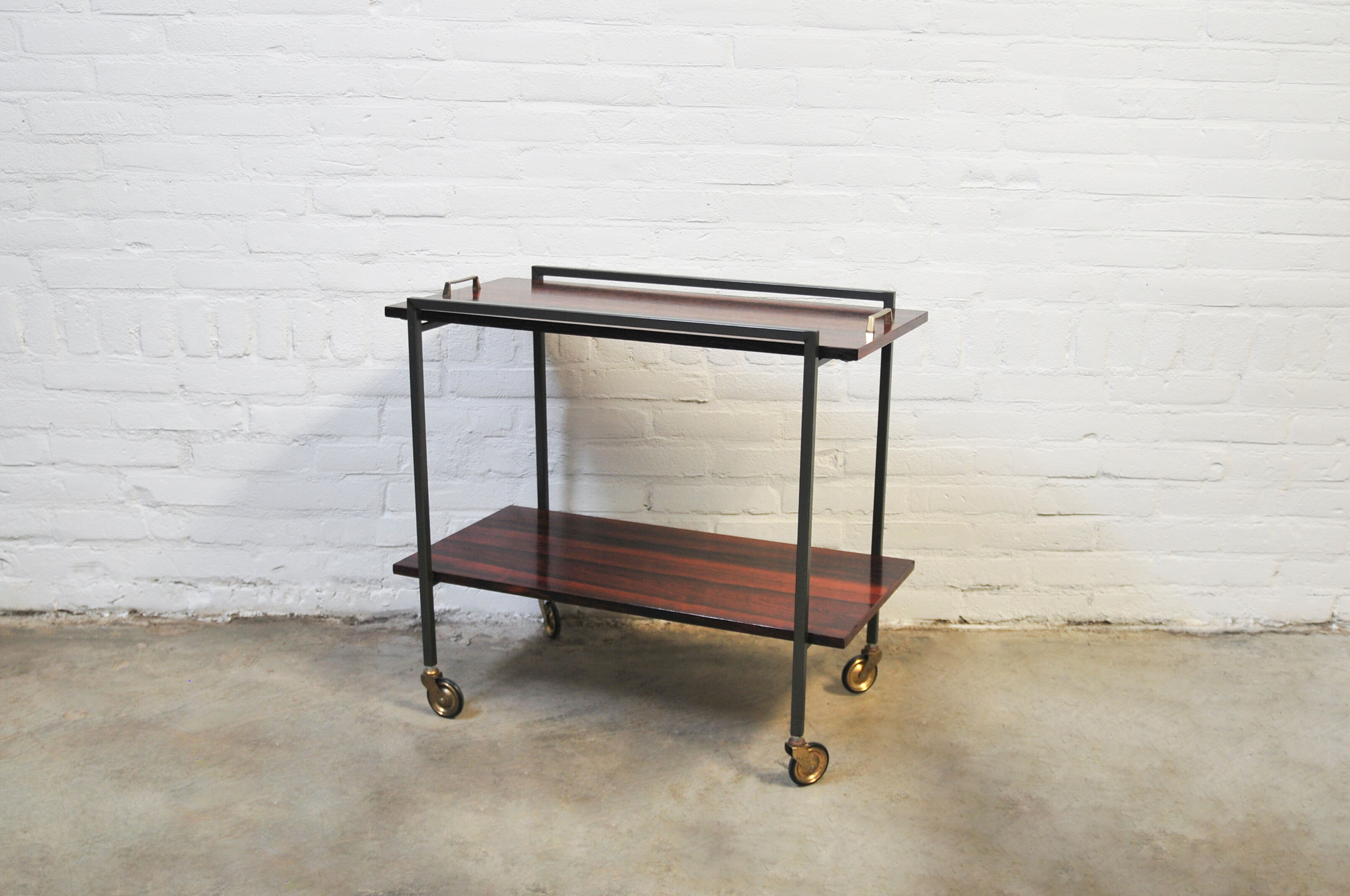 Vintage rosewood serving trolley