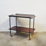 Vintage rosewood serving trolley