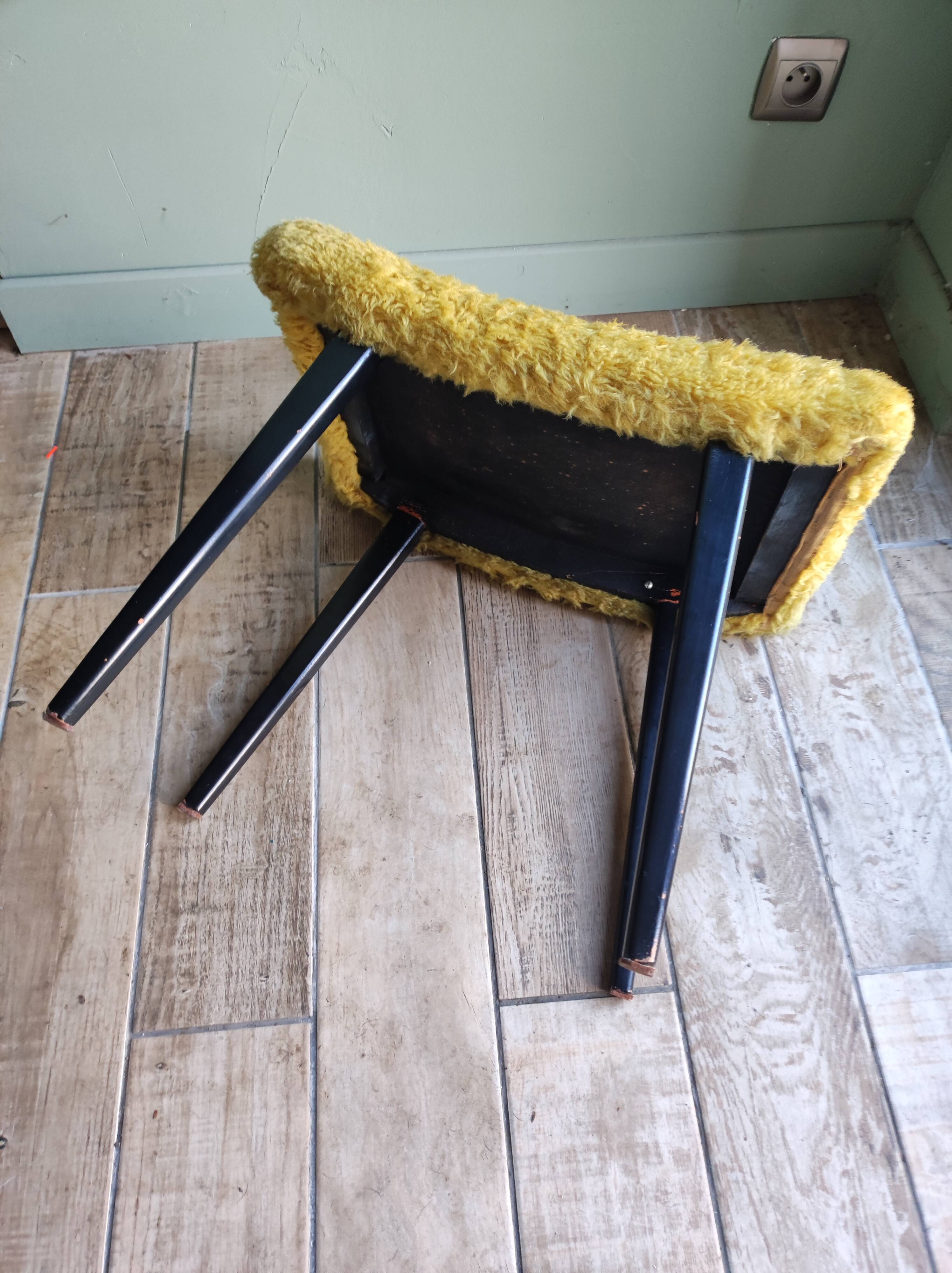 Stool footrest compass wood moumoute vintage Scandinavian design