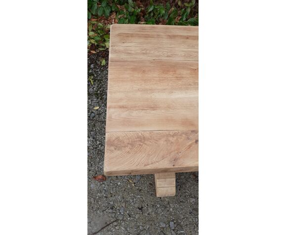 Monastery table in solid oak raw wood