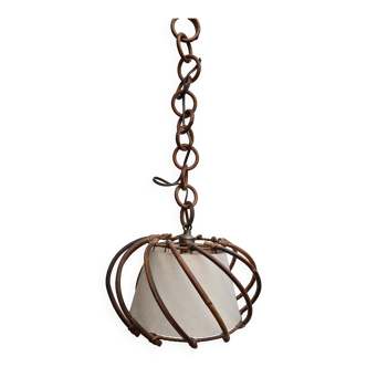 Louis Sognot rattan pendant light