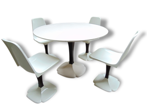 Salon Design Signée gautier, Table Et Quatre chaises Tulipe