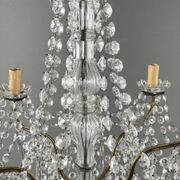 Crystal and bronze chandelier, 20th century