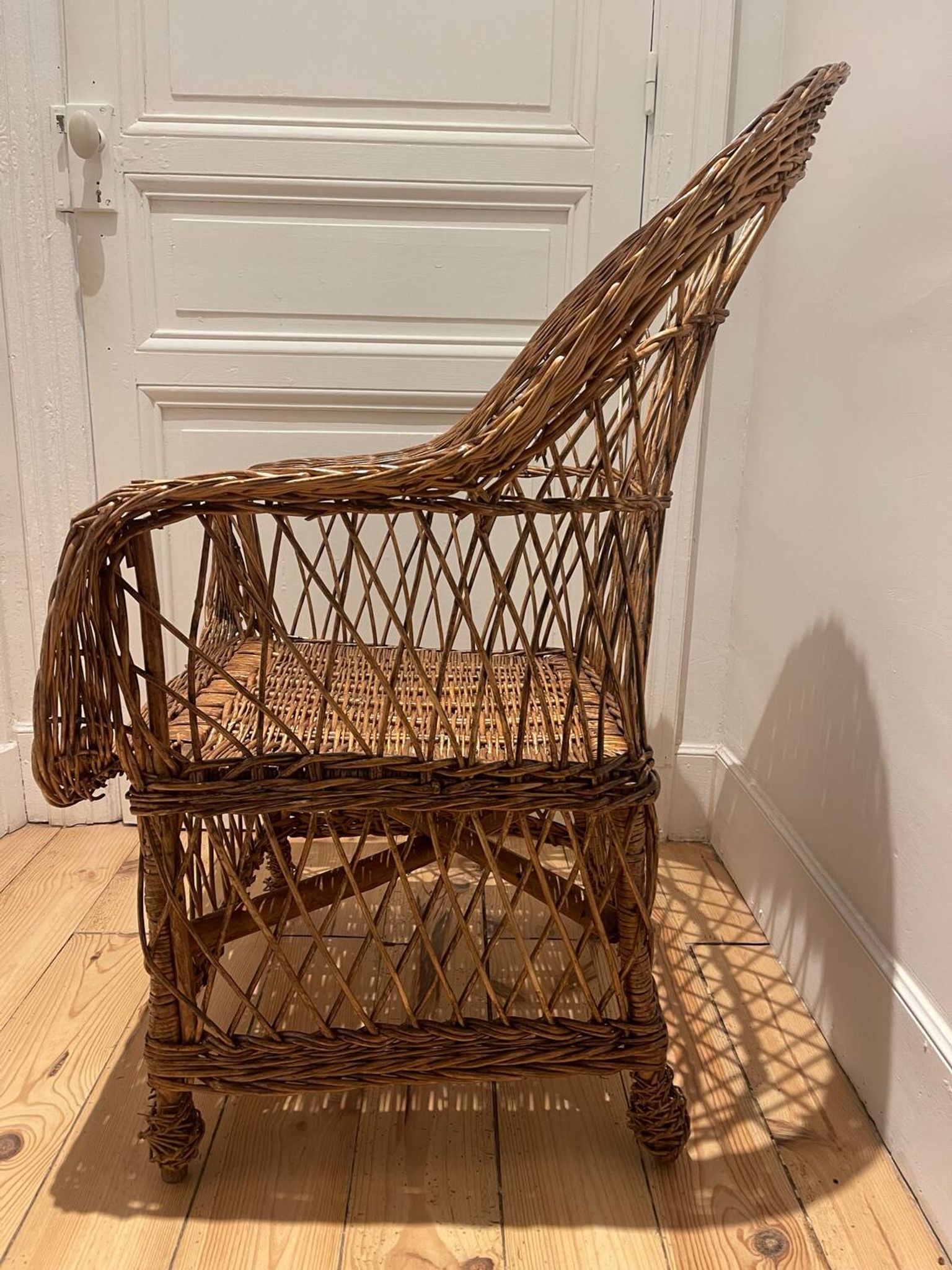 Grand Fauteuil en rotin vintage