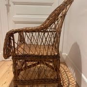 Grand Fauteuil en rotin vintage