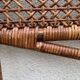 Large vintage headboard in woven rattan fan / Peacock 180cm