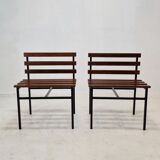Set of 2 benches in teak, italy, 1960s