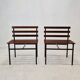 Set of 2 benches in teak, italy, 1960s