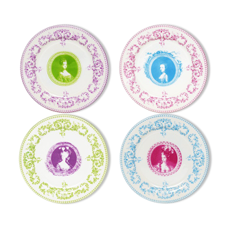 SET OF 4 ASSORTED DESSERT PLATES MARIE ANTOINETTE