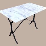 Marble and cast iron bistro table