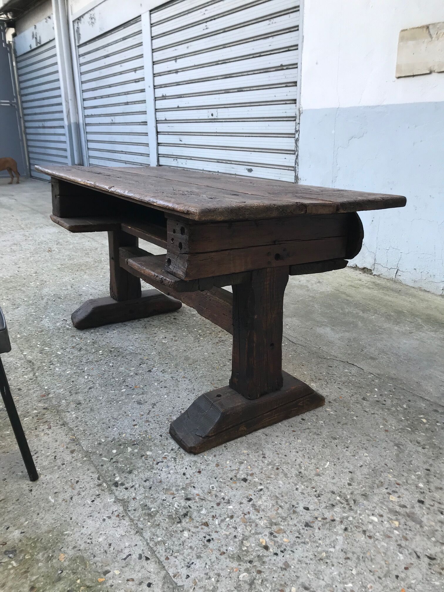 Solid oak desk, eighteenth century, France