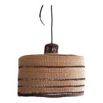 Large Boga woven pendant light (Elephant grass, Ghana)