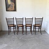 Série 4 chaises bistrot cannage Fischel n019