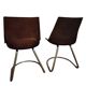 Pair of 70s chairs, smoked plexiglass and chrome legs