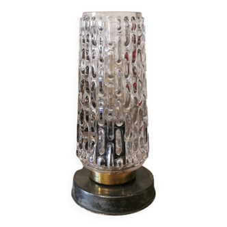 Lampe vintage verre et métal