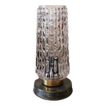 Lampe vintage verre et métal