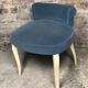 1930 blue velvet hairdresser chair and curved wooden feet