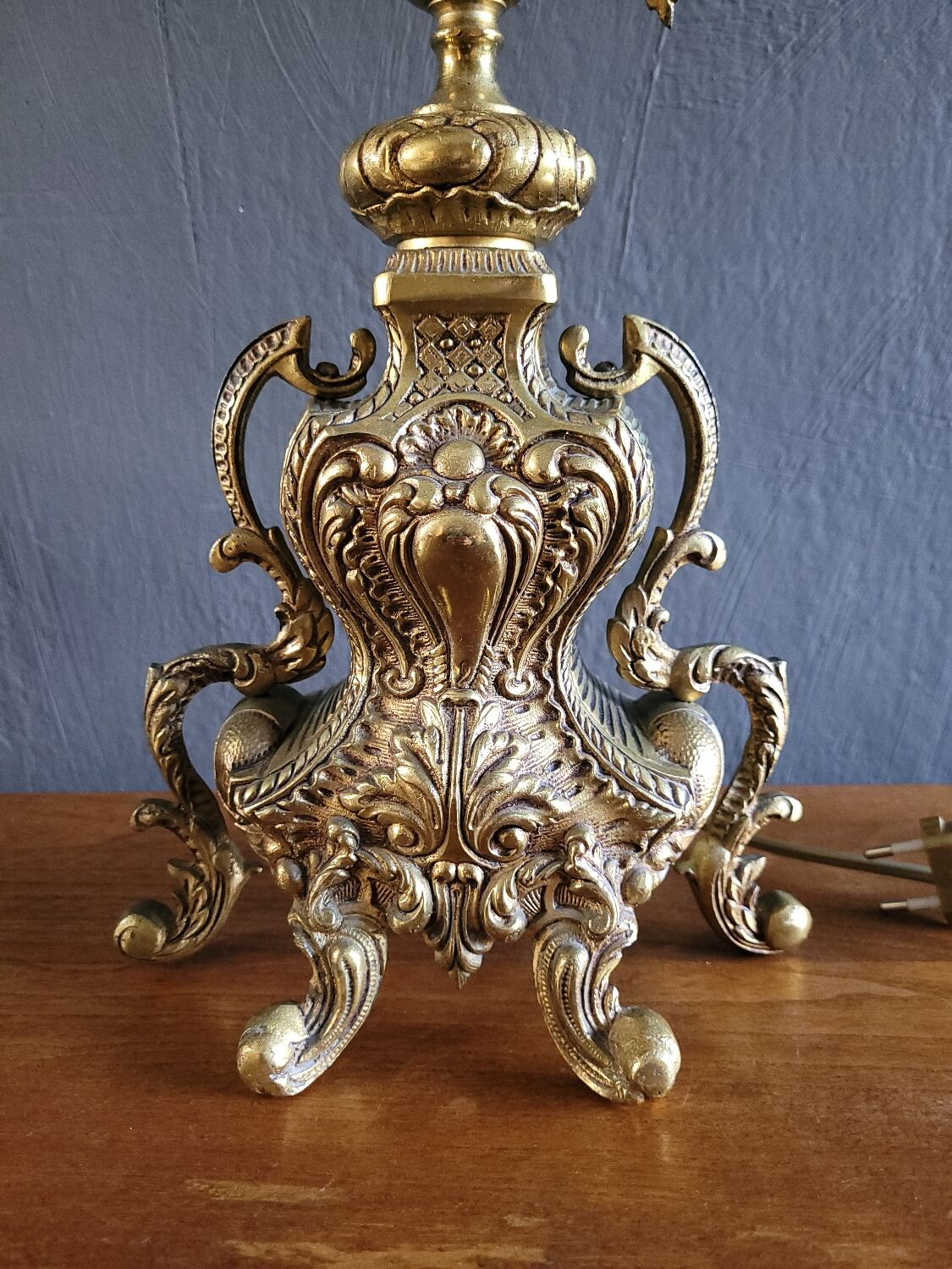 Large antique lamp base 50 cm Napoleon III style – gilded regulus