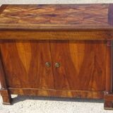 Buffet Empire, plateau en losanges, marqueterie de bois