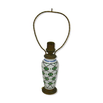 Lampe lyre en porcelaine polychrome