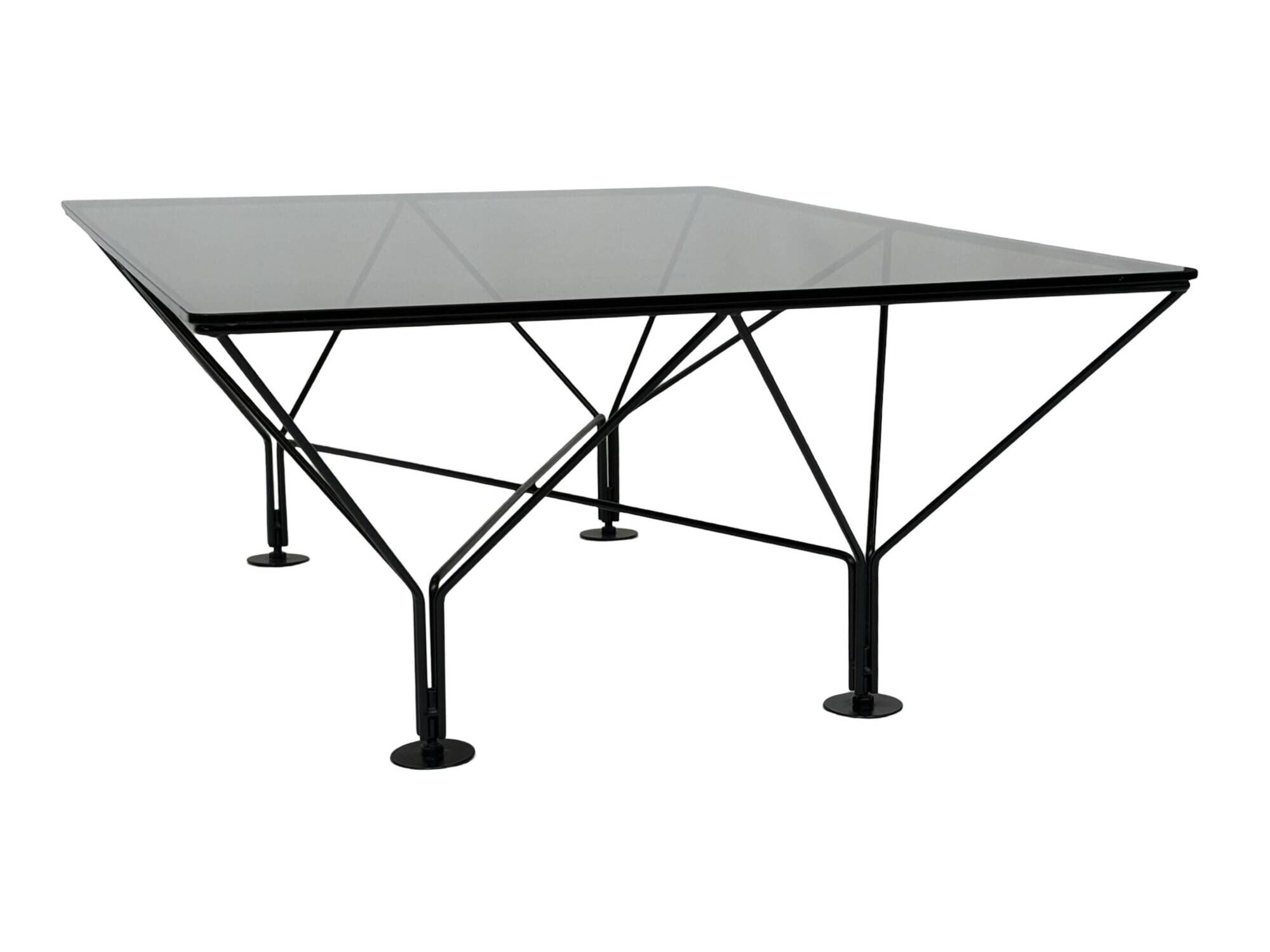 Vintage Coffee Table With Smoked Glass 80's Design