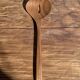 Salad server or large teak spoon in oval openwork shape L30 D9