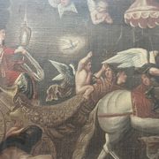 Huile sur toile, encadrement en bois doré, XVIII siècle