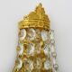 Pair of vintage 3-tiered hot air balloon wall sconces with glass tassels. 1960s