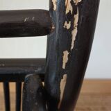 Vintage 50's black lacquered bamboo trolley