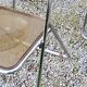 Set of 4 70s design folding chairs in smoked plexiglass and chrome metal