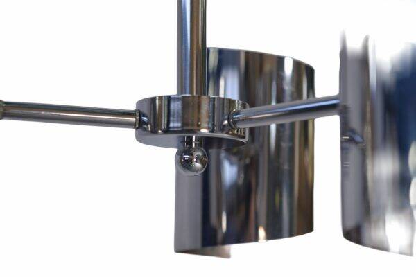 Vintage chrome steel pendant light, 1970s design