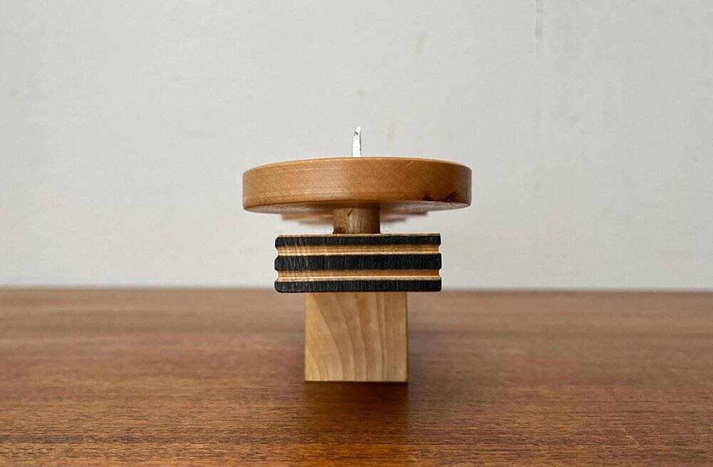 Mid-century wooden candlestick, 1960s