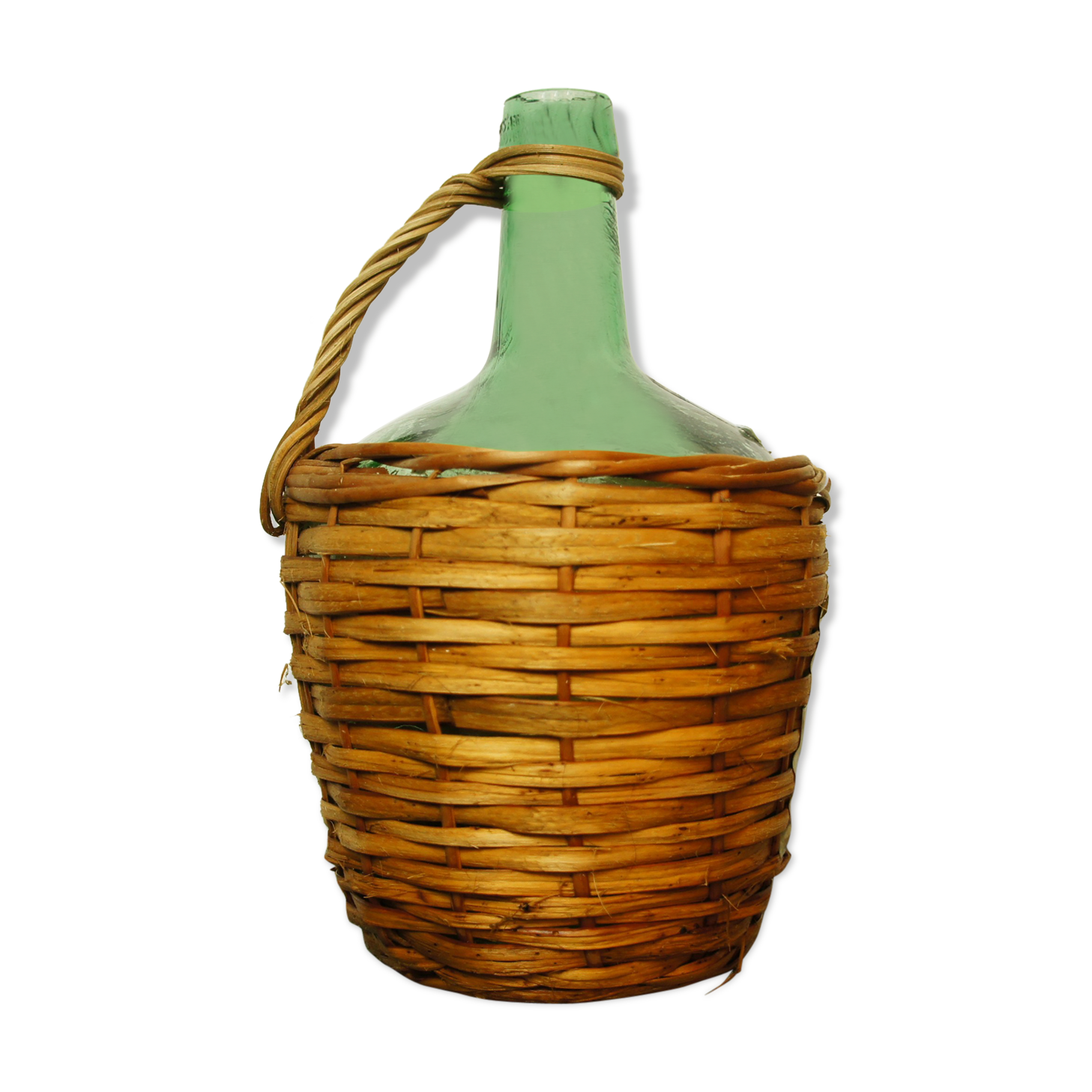 Demijohn faceted glass & rattan 1976