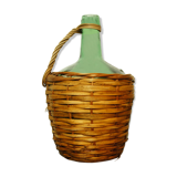 Demijohn faceted glass & rattan 1976