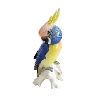 Ancient porcelain Parakeet figurine