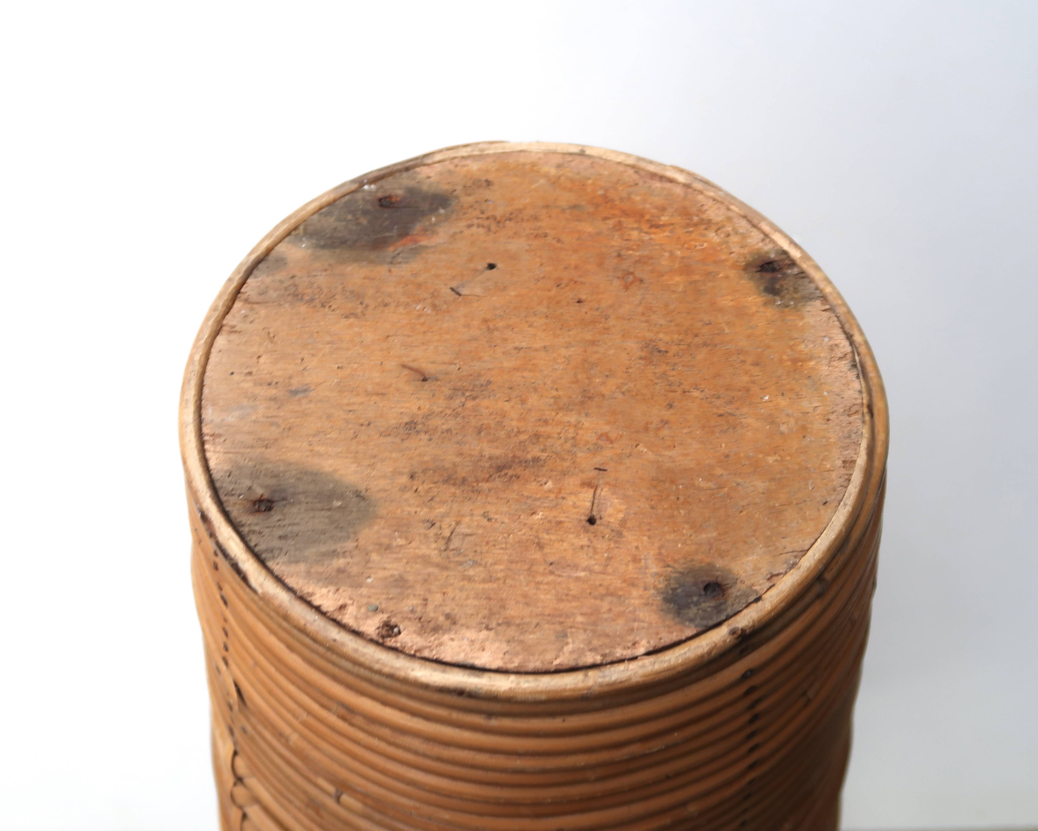 Umbrella stand with rattan and bamboo handles, 1970s