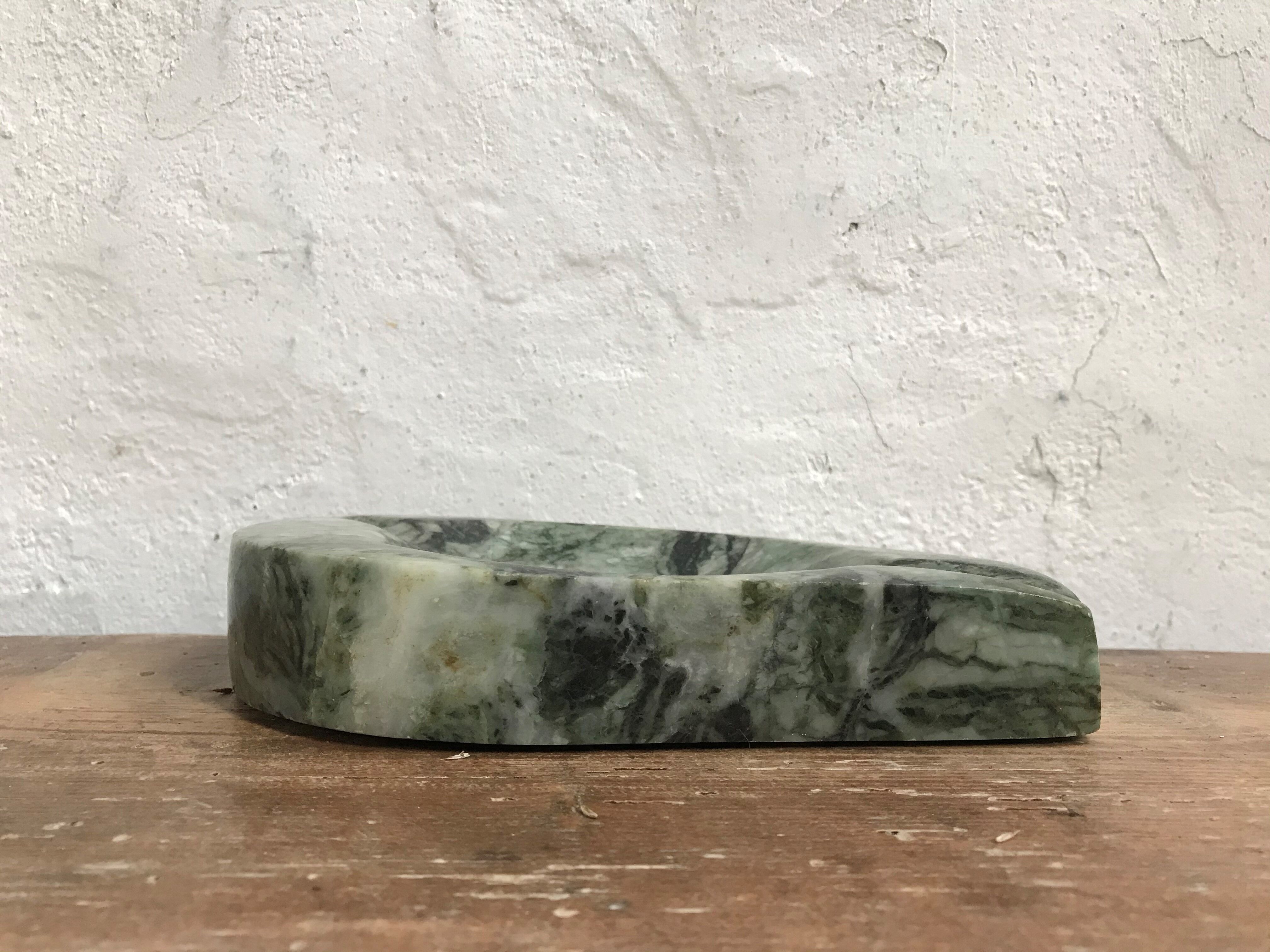 Green marble ashtray
