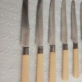 12 old silver ferrule cheese knives