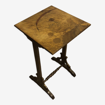 Table guéridon plateau marqueterie fin XIXéme