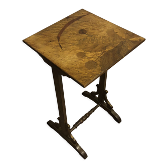 Table Pedestal table - marquetry top - late nineteenth