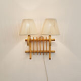 Sconce to 2 rattan fires, 1960/1970