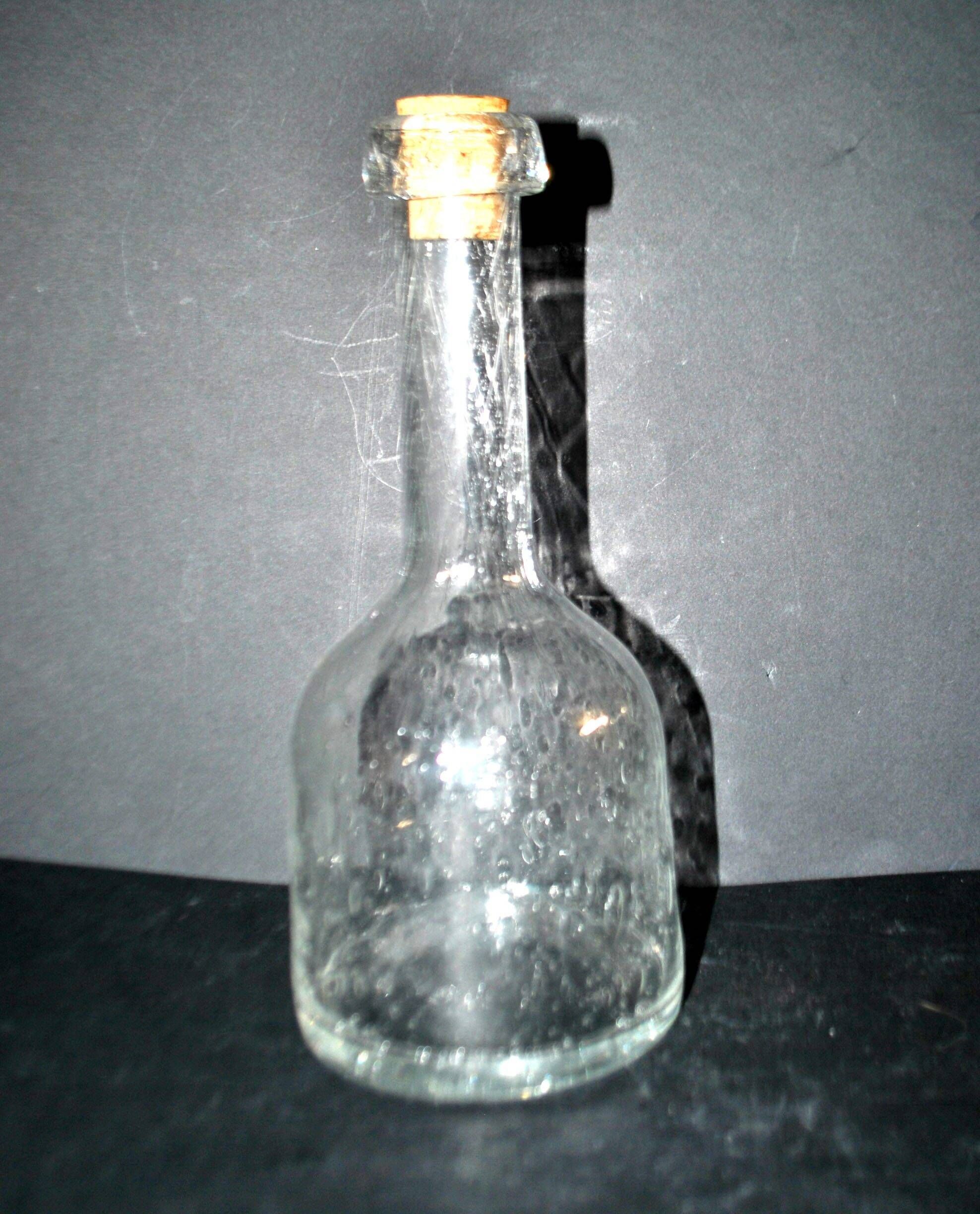Vintage glass bubble carafe bottle from Biot H24cm