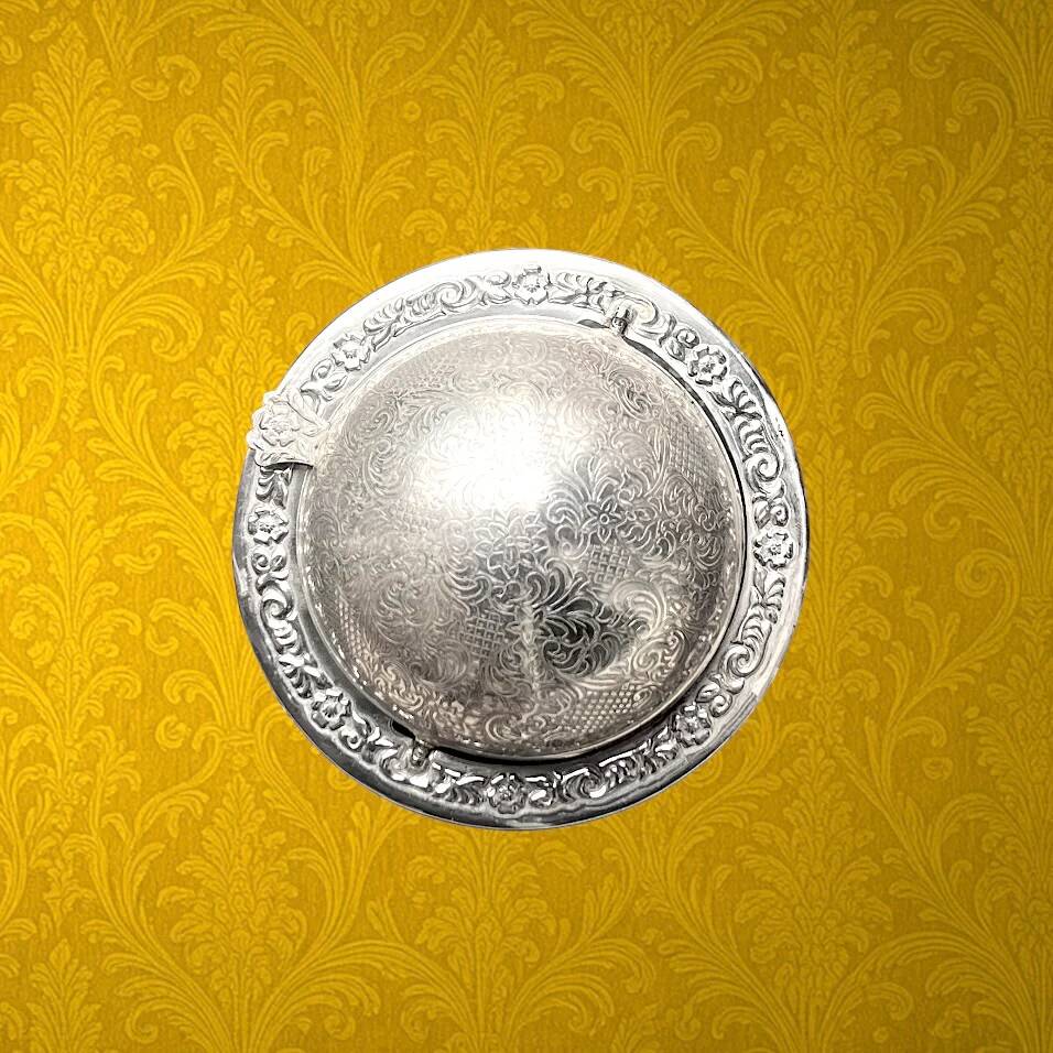 Antique silver-plated butter dish – made in England – butter bell / caviar pot